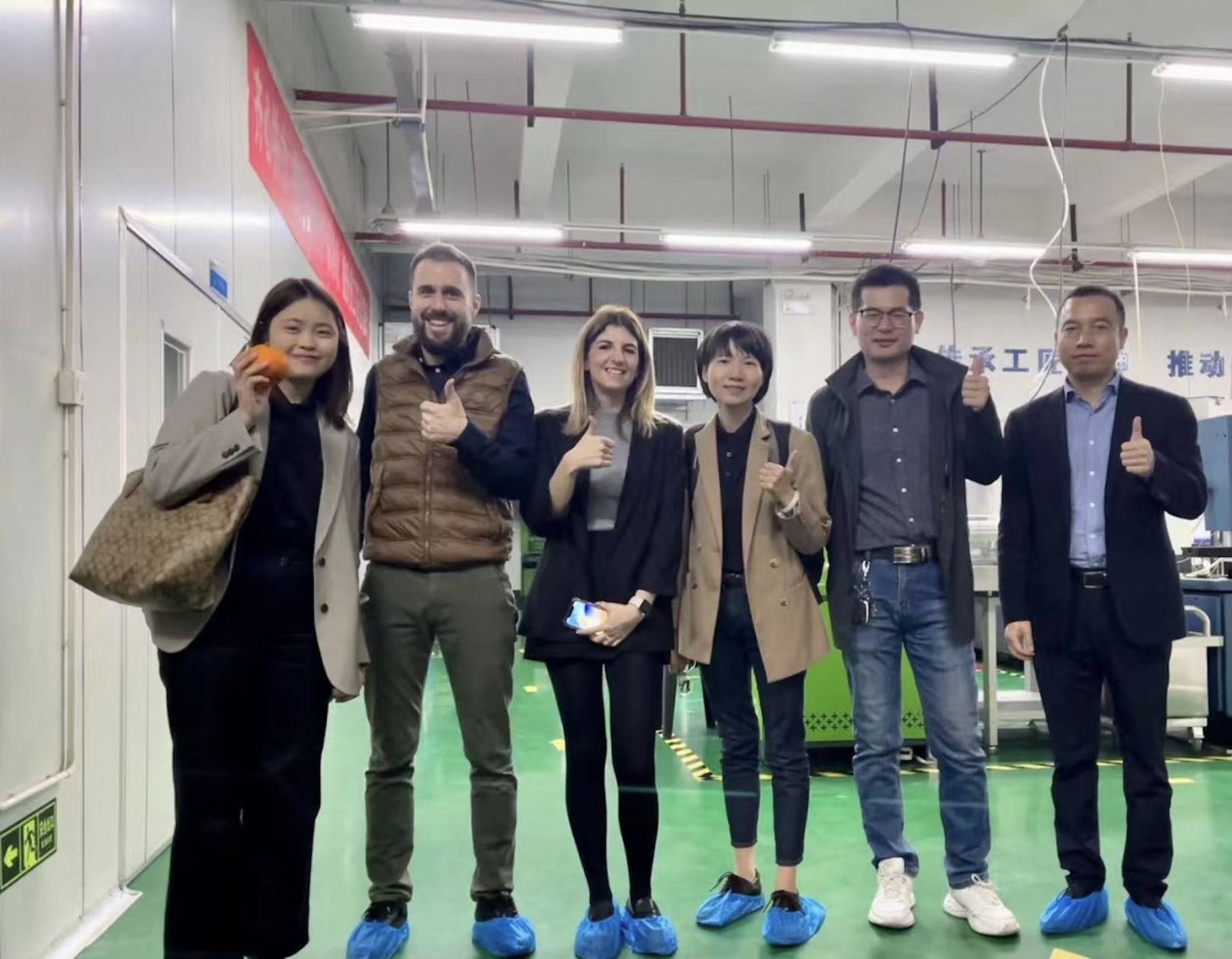 Business travelers at factory visit in Guangzhou