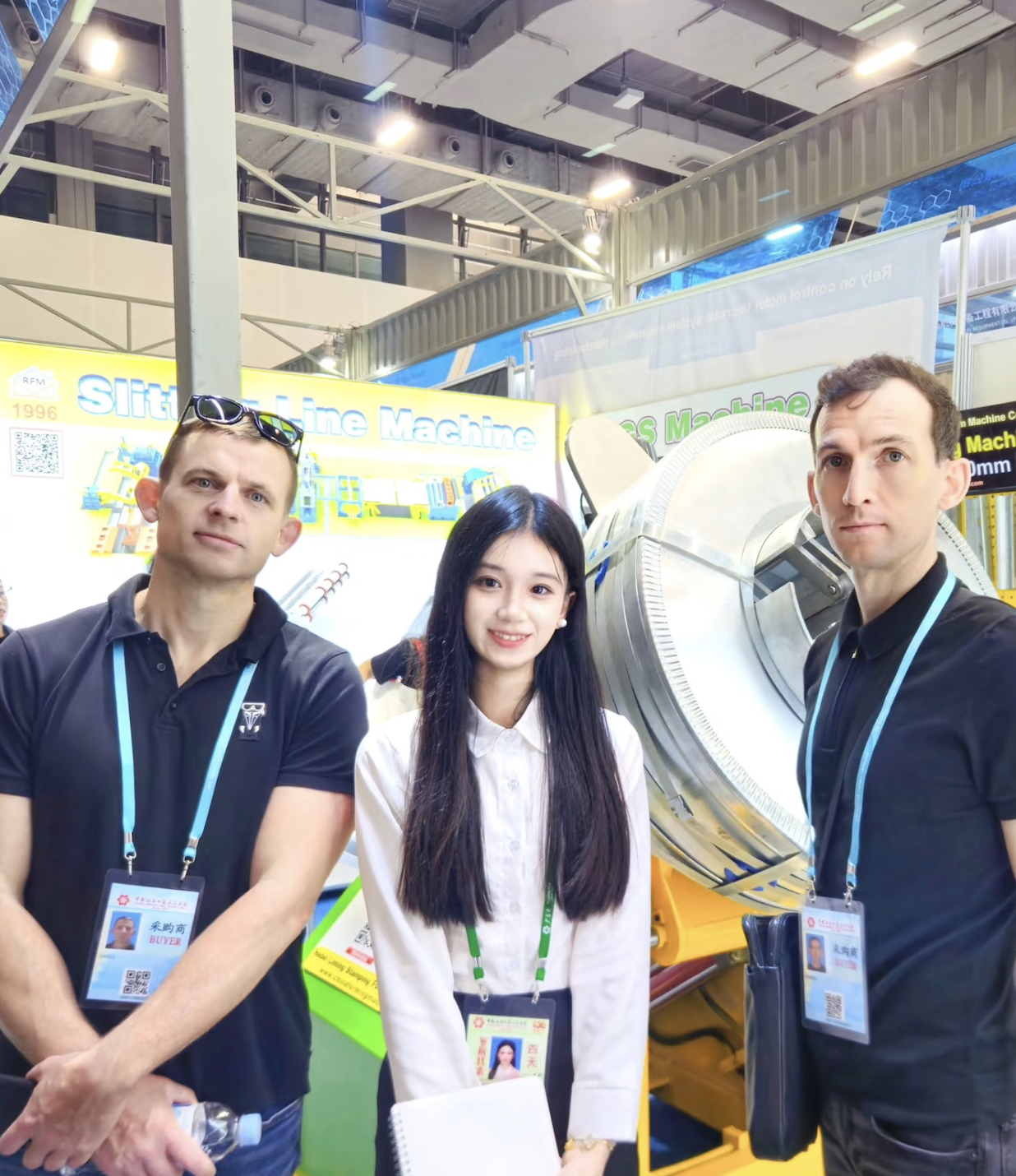Business travelers at trade show or exhibition