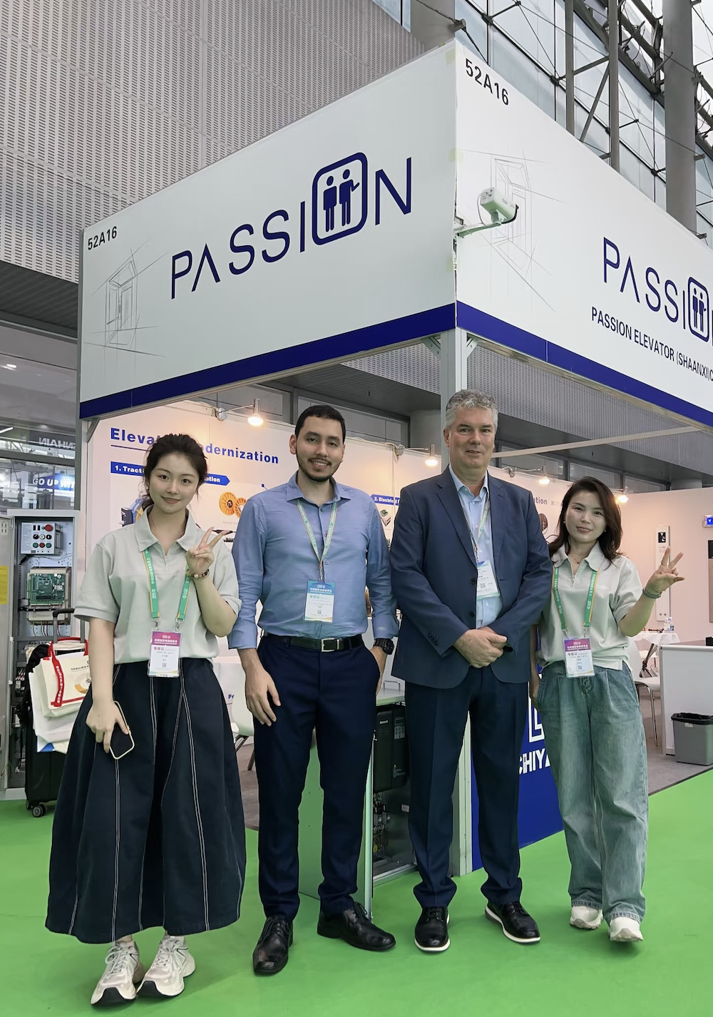 Business travelers on factory inspection tour