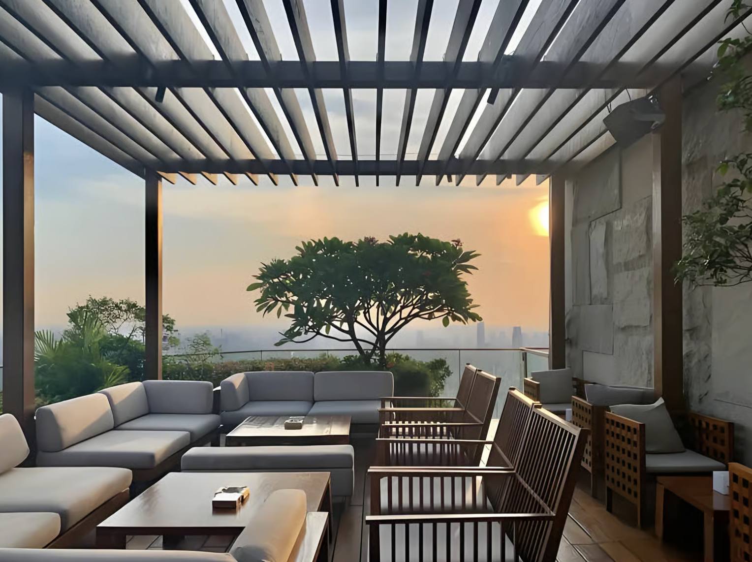 Guangzhou night skyline lit up from above